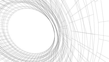 Mimari sanat konseptinde soyut çizgiler, minimum geometrik şekiller. 