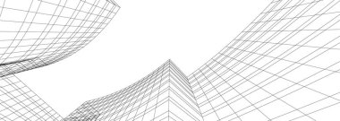 Mimari sanat konseptinde soyut çizgiler, minimum geometrik şekiller.