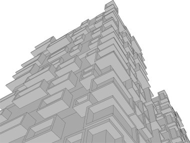 Mimari sanat konseptinde soyut çizgiler, minimum geometrik şekiller. 