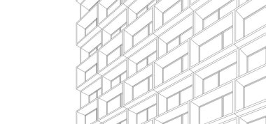 Mimari sanat konseptinde soyut çizgiler, minimum geometrik şekiller. 