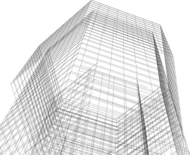 Mimari sanat konseptinde soyut çizgiler, minimum geometrik şekiller.