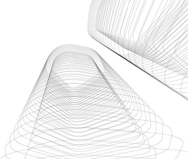 Mimari sanat konseptinde soyut çizgiler, minimum geometrik şekiller. 