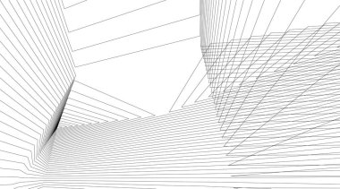 Mimari sanat konseptinde soyut çizgiler, minimum geometrik şekiller.
