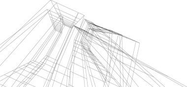 Mimari sanat konseptinde soyut çizgiler, minimum geometrik şekiller. 