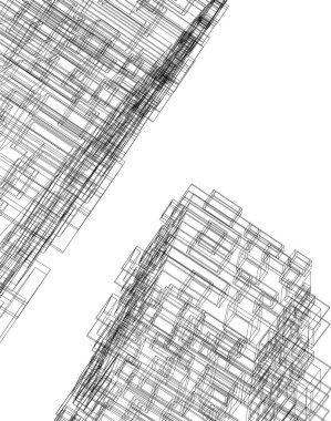 Mimari sanat konseptinde soyut çizgiler, minimum geometrik şekiller. 