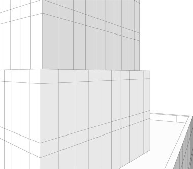 Mimari sanat konseptinde soyut çizgiler, minimum geometrik şekiller. 