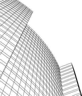 Mimari sanat konseptinde soyut çizgiler, minimum geometrik şekiller. 