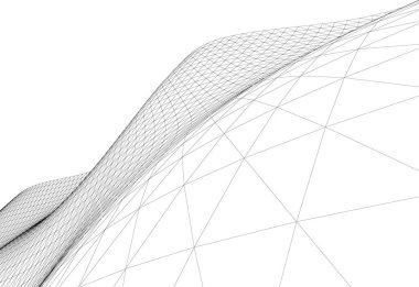 Mimari sanat konseptinde soyut çizgiler, minimum geometrik şekiller.