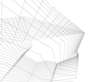 Mimari sanat konseptinde soyut çizgiler, minimum geometrik şekiller.