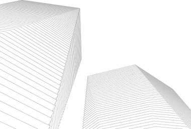 Mimari sanat konseptinde soyut çizgiler, minimum geometrik şekiller. 