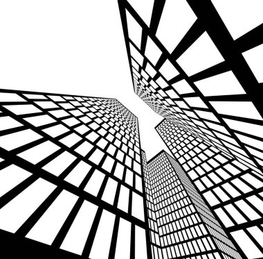 Mimari sanat konseptinde soyut çizgiler, minimum geometrik şekiller. 