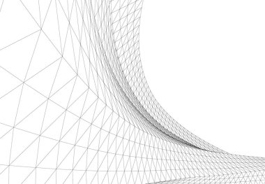 Mimari sanat konseptinde soyut çizgiler, minimum geometrik şekiller. 