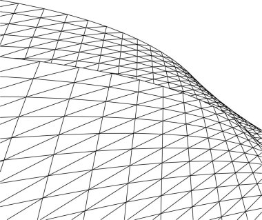 Mimari sanat konseptinde soyut çizgiler, minimum geometrik şekiller. 