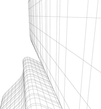 Mimari sanat konseptinde soyut çizgiler, minimum geometrik şekiller. 