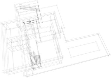 Mimari sanat konseptinde soyut çizgiler, minimum geometrik şekiller. 