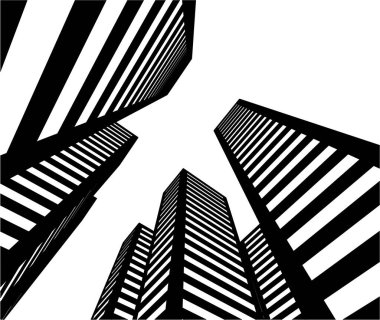 Mimari sanat konseptinde soyut çizgiler, minimum geometrik şekiller.