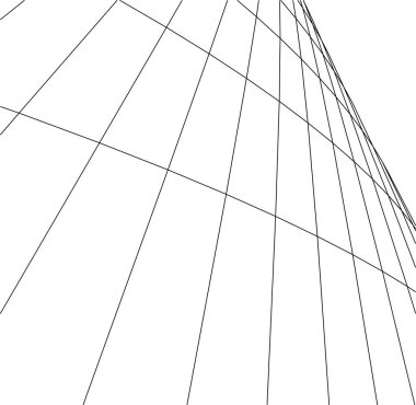 Mimari sanat konseptinde soyut çizgiler, minimum geometrik şekiller. 