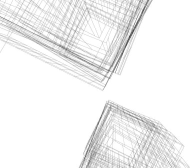 Arkaplanda mimari bina 3d illüstrasyon