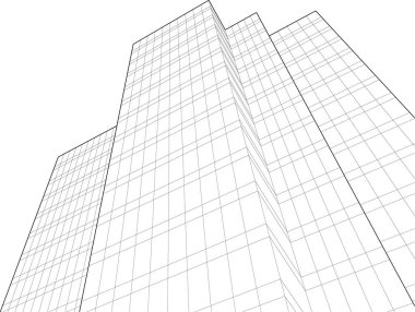 Mimari sanat konseptinde soyut çizgiler, minimum geometrik şekiller. 