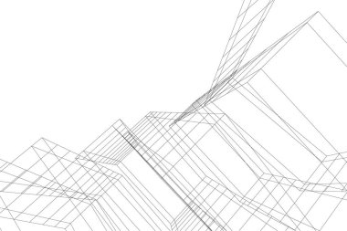 Mimari sanat konseptinde soyut çizgiler, minimum geometrik şekiller. 