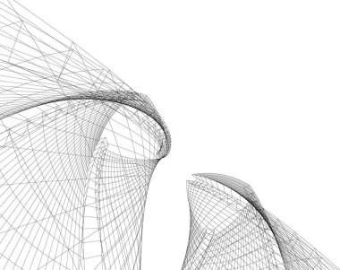 Mimari sanat konseptinde soyut çizgiler, minimum geometrik şekiller. 