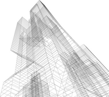 Mimari sanat konseptinde soyut çizgiler, minimum geometrik şekiller. 