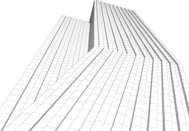 Mimari sanat konseptinde soyut çizgiler, minimum geometrik şekiller.