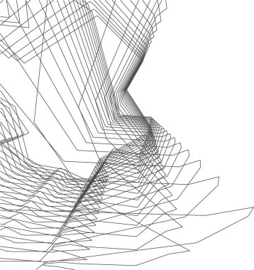 Mimari sanat konseptinde soyut çizgiler, minimum geometrik şekiller. 