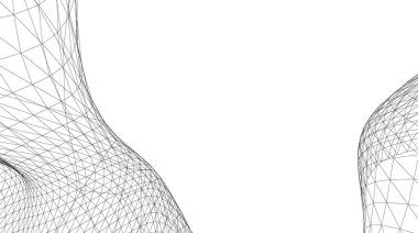 Mimari sanat konseptinde soyut çizgiler, minimum geometrik şekiller. 