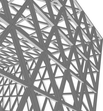 Mimari sanat konseptinde soyut çizgiler, minimum geometrik şekiller. 