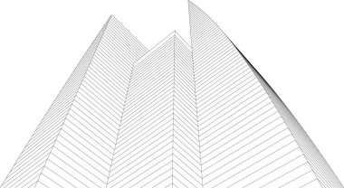 Mimari sanat konseptinde soyut çizgiler, minimum geometrik şekiller. 