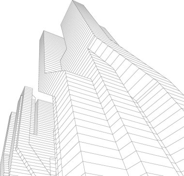 Mimari sanat konseptinde soyut çizgiler, minimum geometrik şekiller. 