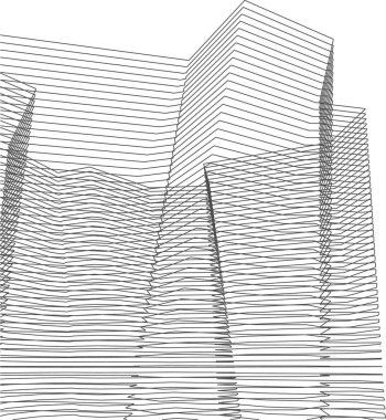 Mimari sanat konseptinde soyut çizgiler, minimum geometrik şekiller. 