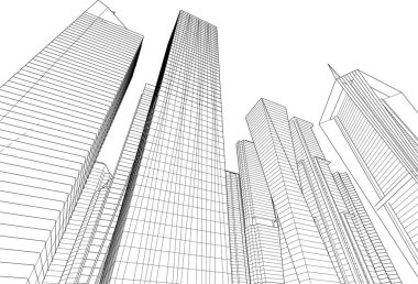 Mimari sanat konseptinde soyut çizgiler, minimum geometrik şekiller.