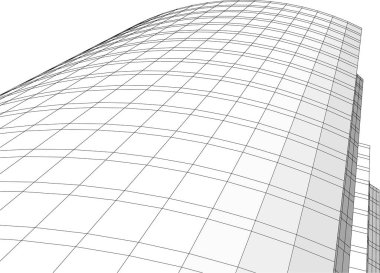 Mimari sanat konseptinde soyut çizgiler, minimum geometrik şekiller. 