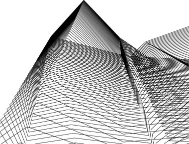 Mimari sanat konseptinde soyut çizgiler, minimum geometrik şekiller. 