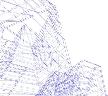 Mimari sanat konseptinde soyut çizgiler, minimum geometrik şekiller. 