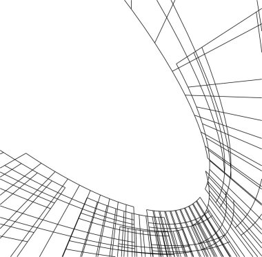 Mimari sanat konseptinde soyut çizgiler, minimum geometrik şekiller. 