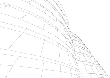 Mimari sanat konseptinde soyut çizgiler, minimum geometrik şekiller. 