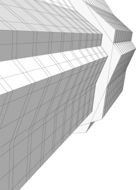 Mimari sanat konseptinde soyut çizgiler, minimum geometrik şekiller. 