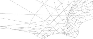 Beyaz zemin üzerine mimari sanat konseptinde soyut çizgiler, minimum geometrik şekiller.