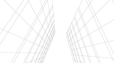 Mimari sanat konseptinde soyut çizgiler, minimum geometrik şekiller. 