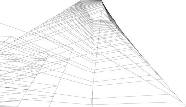 Mimari sanat konseptinde soyut çizgiler, minimum geometrik şekiller. 