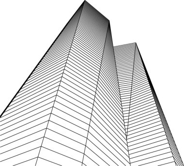 Mimari sanat konseptinde soyut çizgiler, minimum geometrik şekiller. 