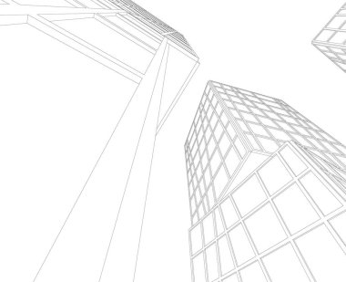 Mimari sanat konseptinde soyut çizgiler, minimum geometrik şekiller. 