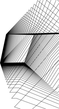 Mimari sanat konseptinde soyut çizgiler, minimum geometrik şekiller. 