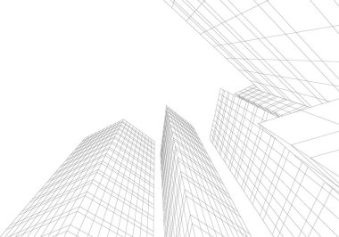 Mimari sanat konseptinde soyut çizgiler, minimum geometrik şekiller. 