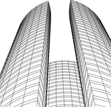 Mimari sanat konseptinde soyut çizgiler, minimum geometrik şekiller. 