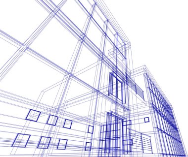 Mimari sanat konseptinde soyut çizgiler, minimum geometrik şekiller.