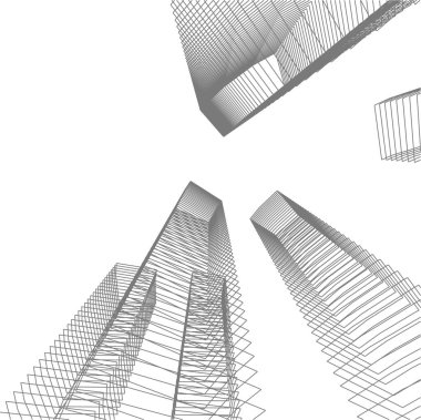 Mimari sanat konseptinde soyut çizgiler, minimum geometrik şekiller. 